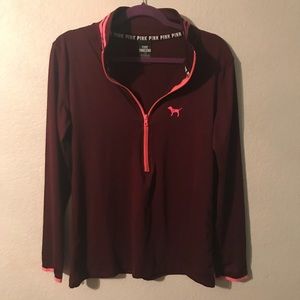 maroon PINK half zip